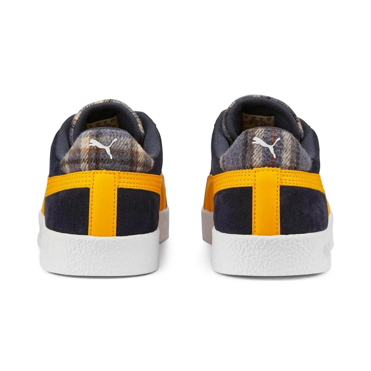 PUMA MEN'S CLUB NAVY/YELLOW PLAID SHOE