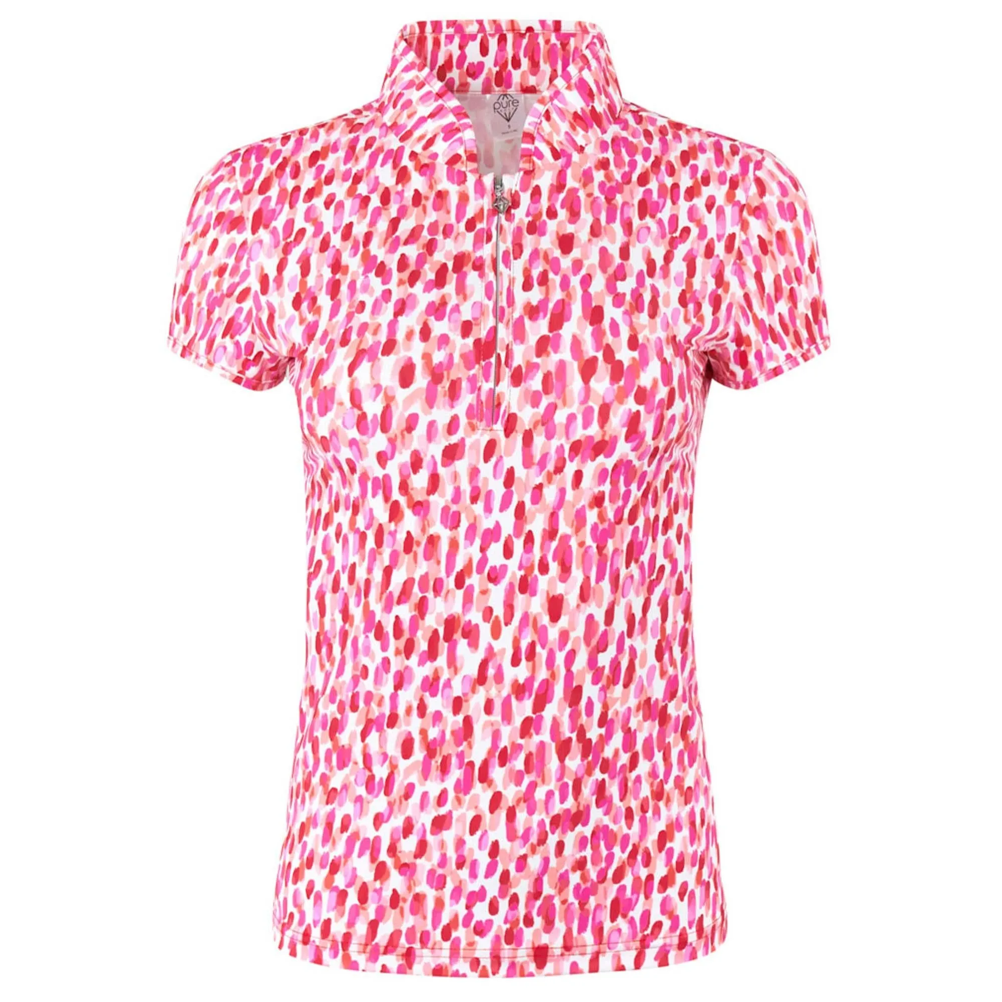 Pure Golf Ellen Ladies Golf Polo Shirt Petal Polka