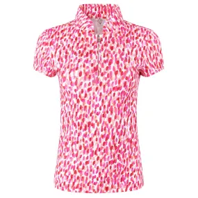 Pure Golf Ellen Ladies Golf Polo Shirt Petal Polka