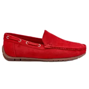 Rayan Red Men's Suede Slip-on Loafers