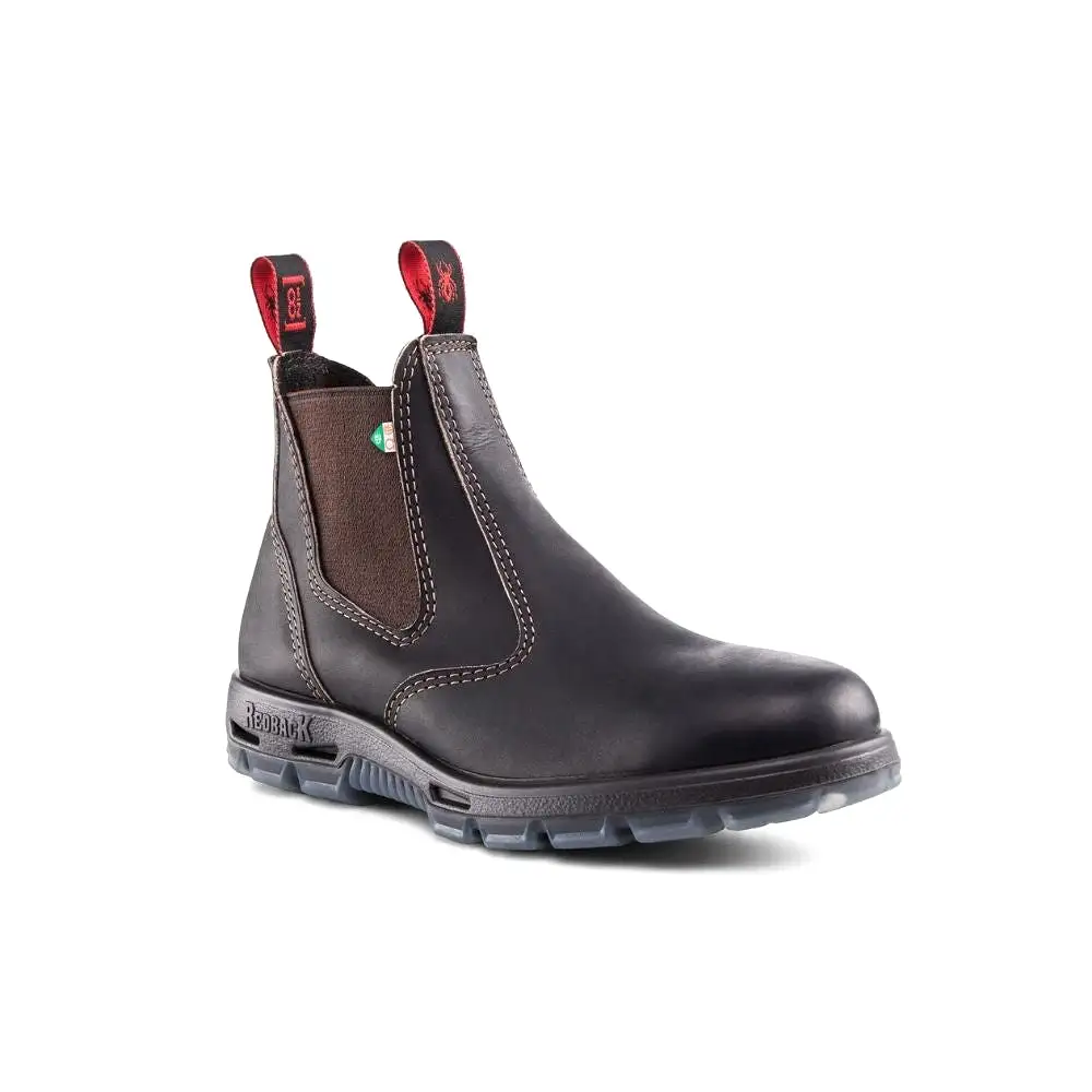 Redback Bobcat Unisex Slip On Steel Toe Work Boot - Claret Oil Kip PSBOK