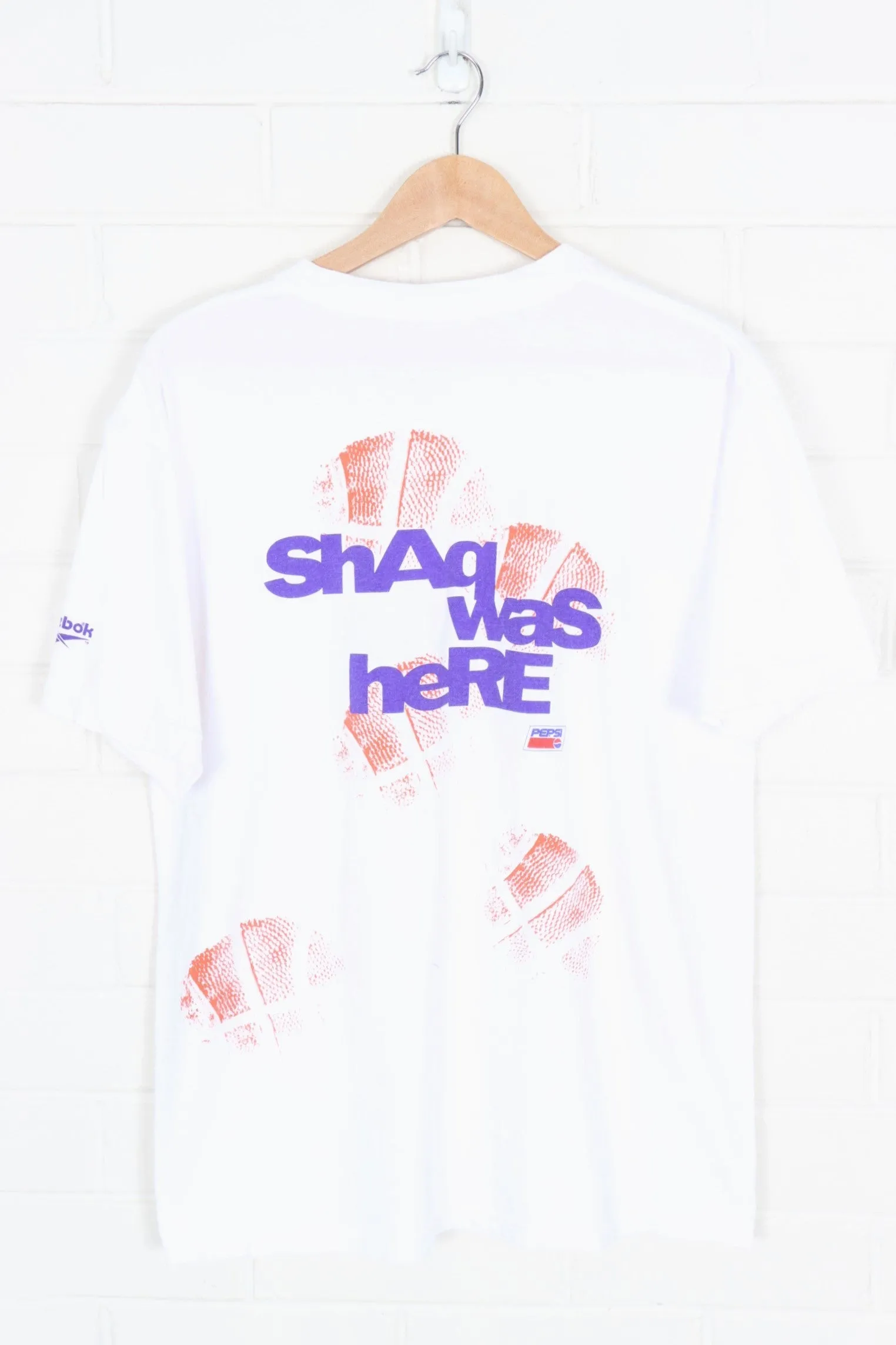 REEBOK 'Shaq Was Here' Basketball Orange & Purple Tee (M-L)