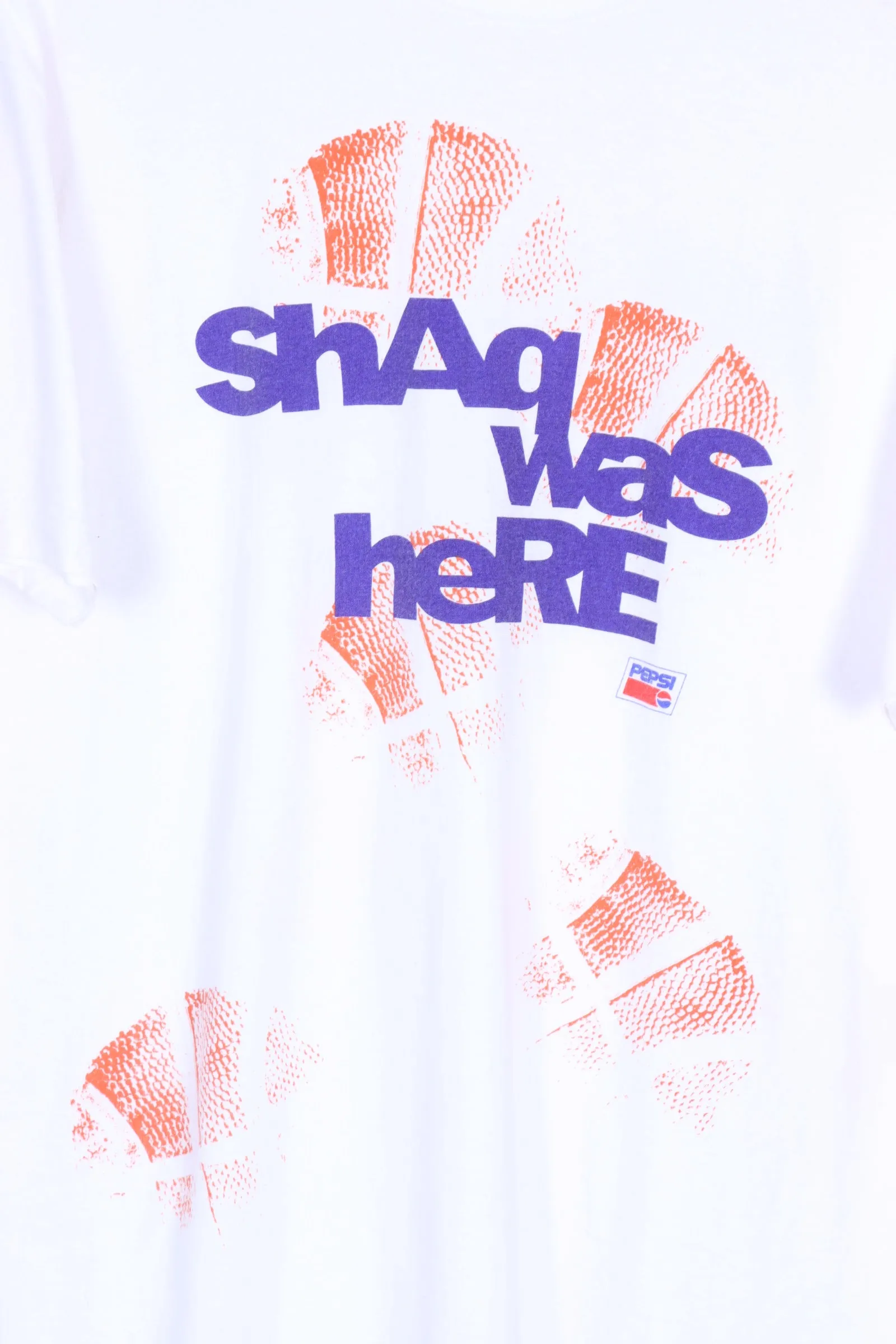 REEBOK 'Shaq Was Here' Basketball Orange & Purple Tee (M-L)