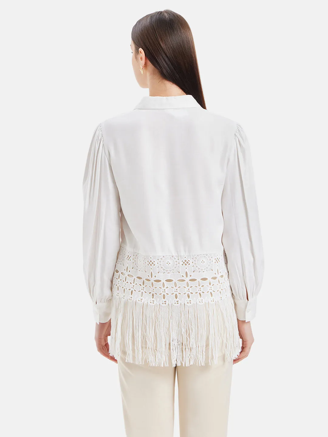 Roman Full Sleeves Fringed Shirt