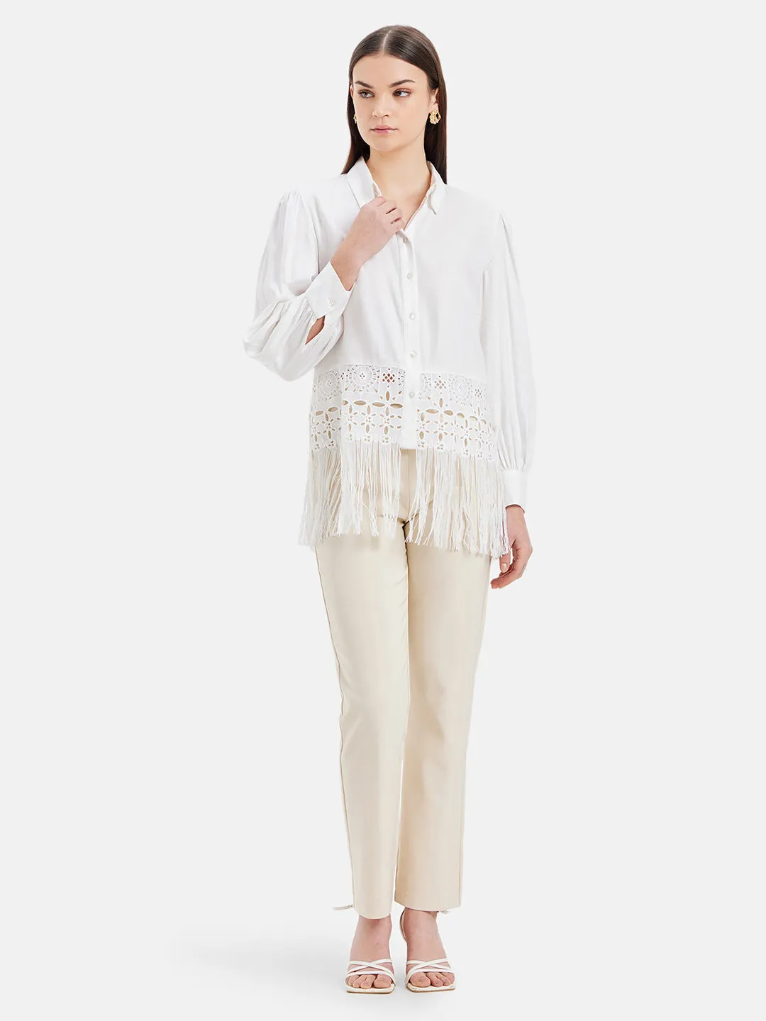 Roman Full Sleeves Fringed Shirt