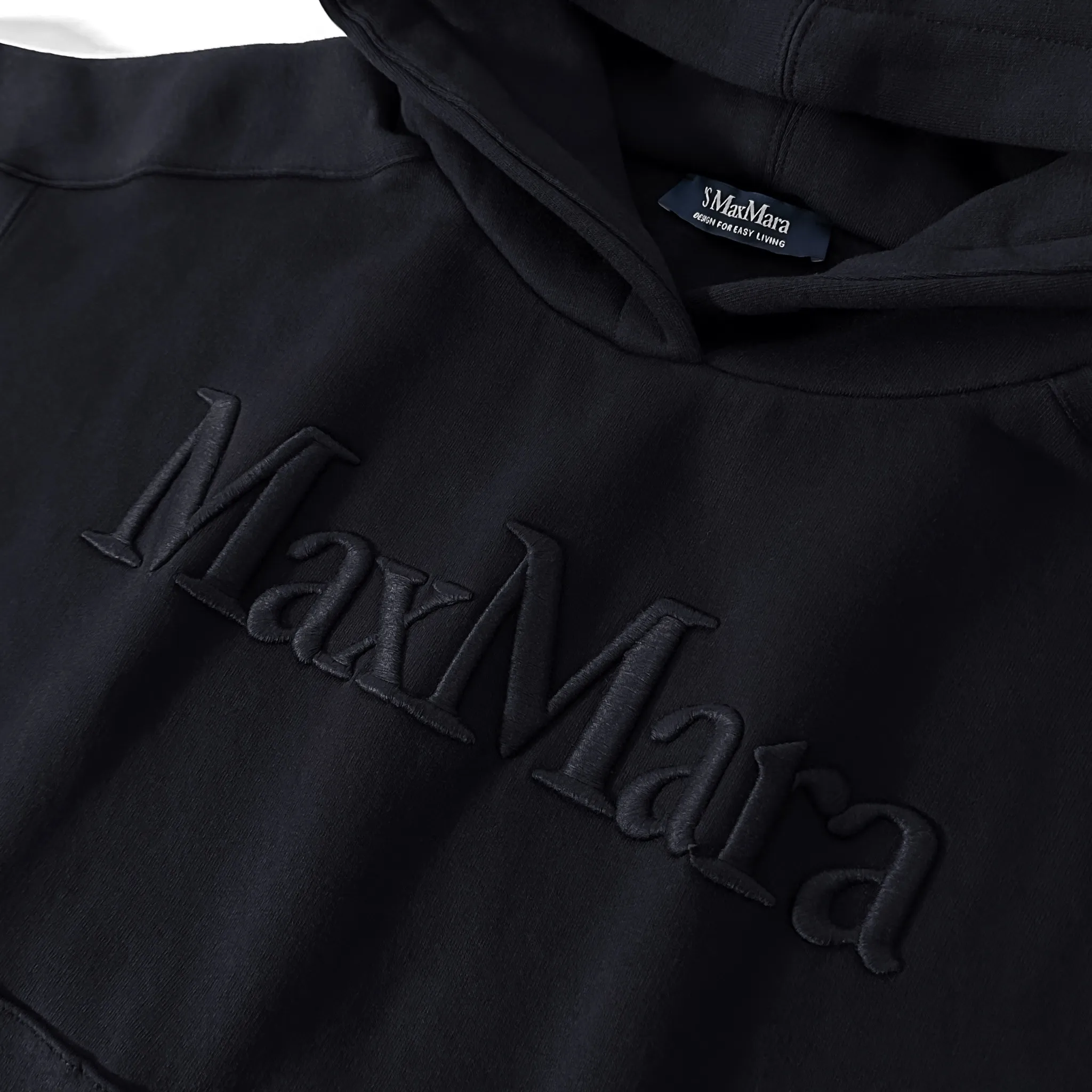 S Max Mara  |Long Sleeves Plain Cotton Logo Hoodies & Sweatshirts