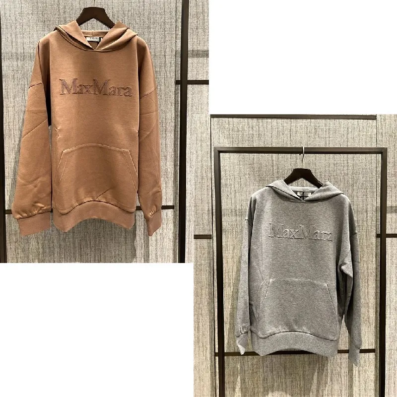 S Max Mara  |Long Sleeves Plain Logo Hoodies & Sweatshirts