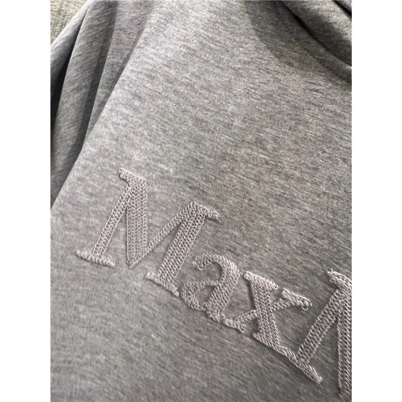 S Max Mara  |Long Sleeves Plain Logo Hoodies & Sweatshirts