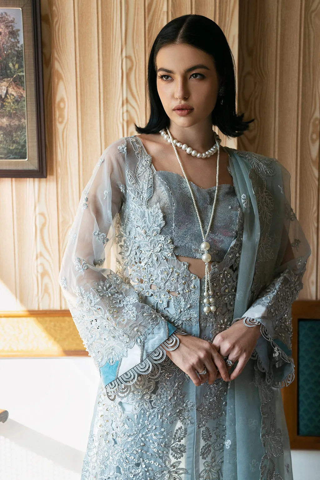 Saad Shaikh Fleurie Vol-02 Luxury Embroidered Organza Unstitched 3Pc Suit - Lyla