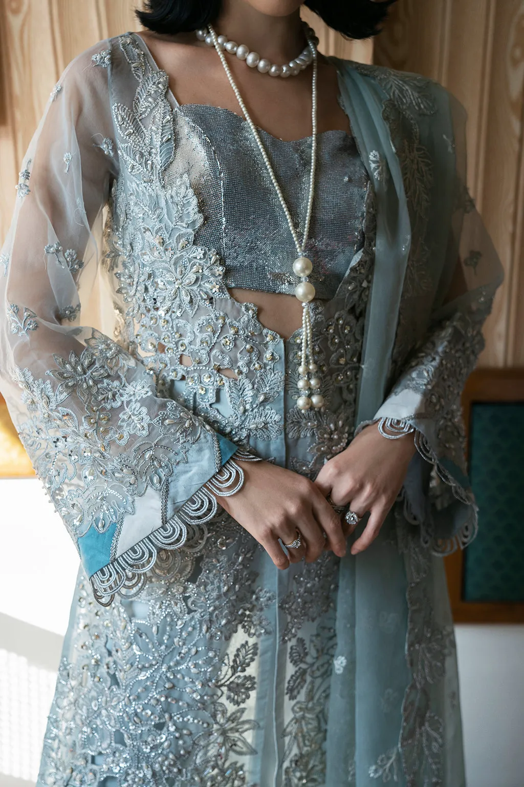 Saad Shaikh Fleurie Vol-02 Luxury Embroidered Organza Unstitched 3Pc Suit - Lyla