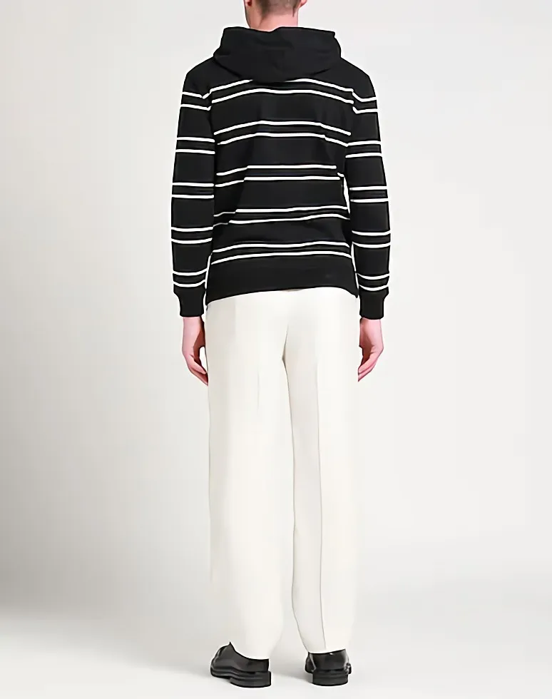 Saint Laurent  |Stripes Sweat Long Sleeves Cotton Logo Luxury Hoodies