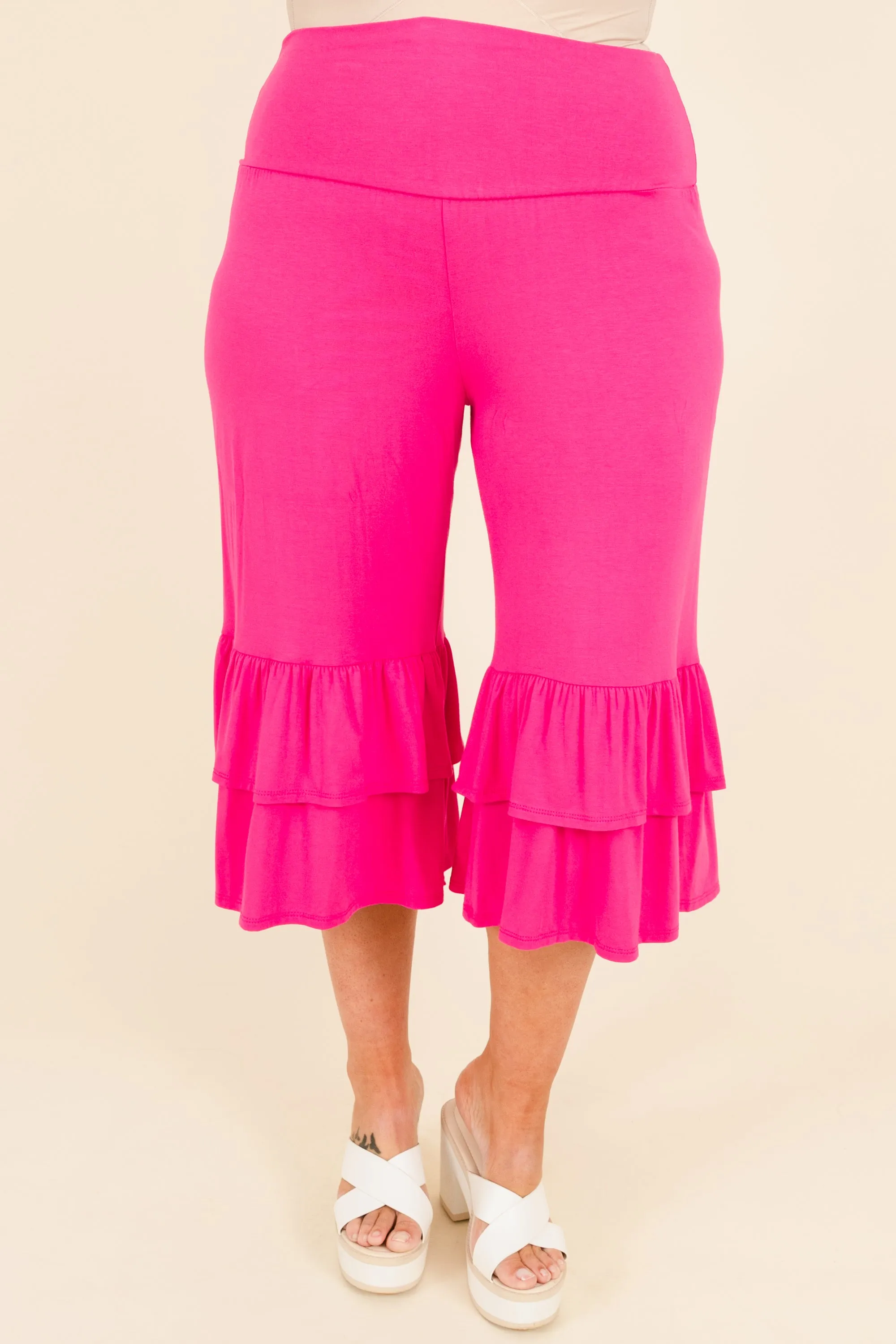 Sass And Flare Capris, Fuchsia