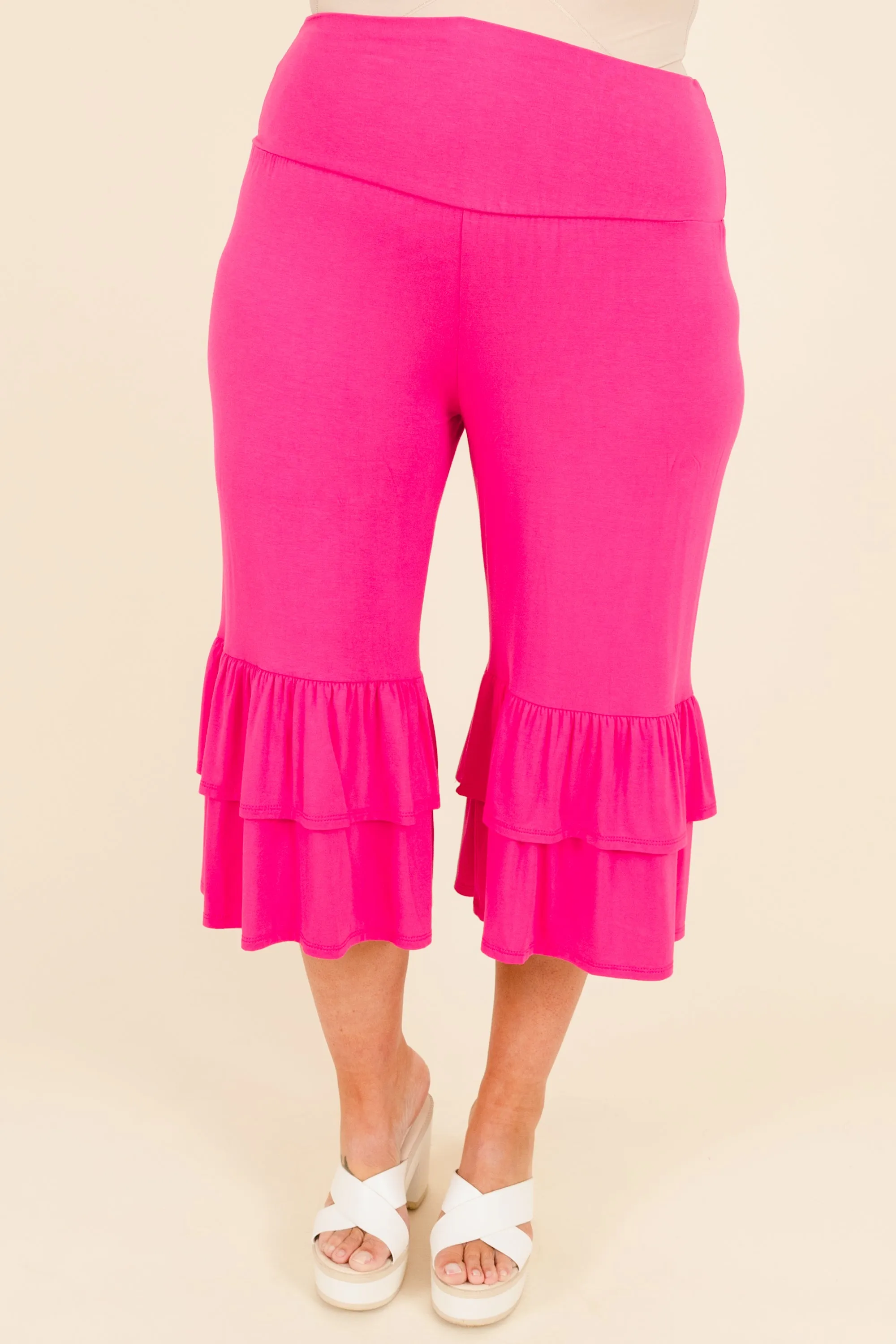 Sass And Flare Capris, Fuchsia