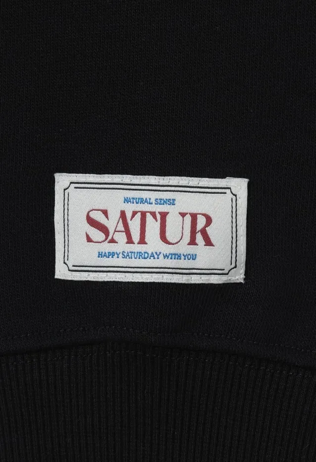 SATUR  |Unisex Long Sleeves Cotton Logo Hoodies