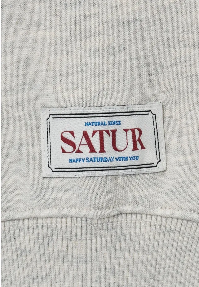 SATUR  |Unisex Long Sleeves Cotton Logo Hoodies