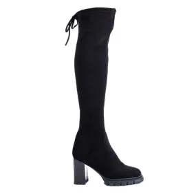 Shelovet black suede high heel boots