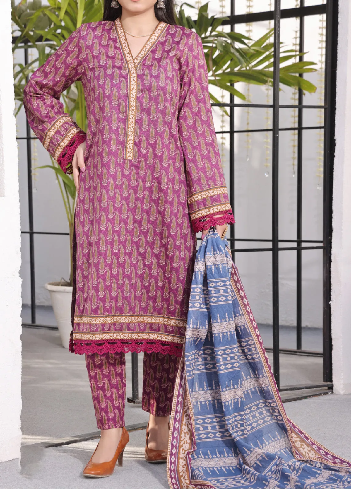 Signature By VS Textile Printed Lawn 3 Piece Unstitched Suit VST24PL-340