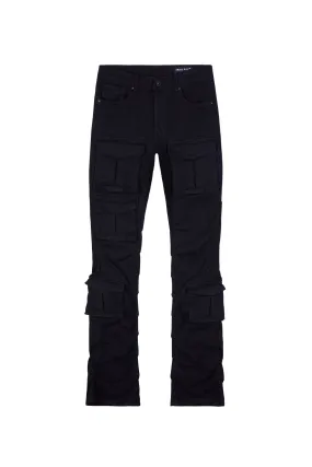 Smoke Rise - Stacked Utility Twill Pants - Black