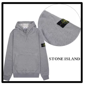 STONE ISLAND  |Street Style Logo Hoodies