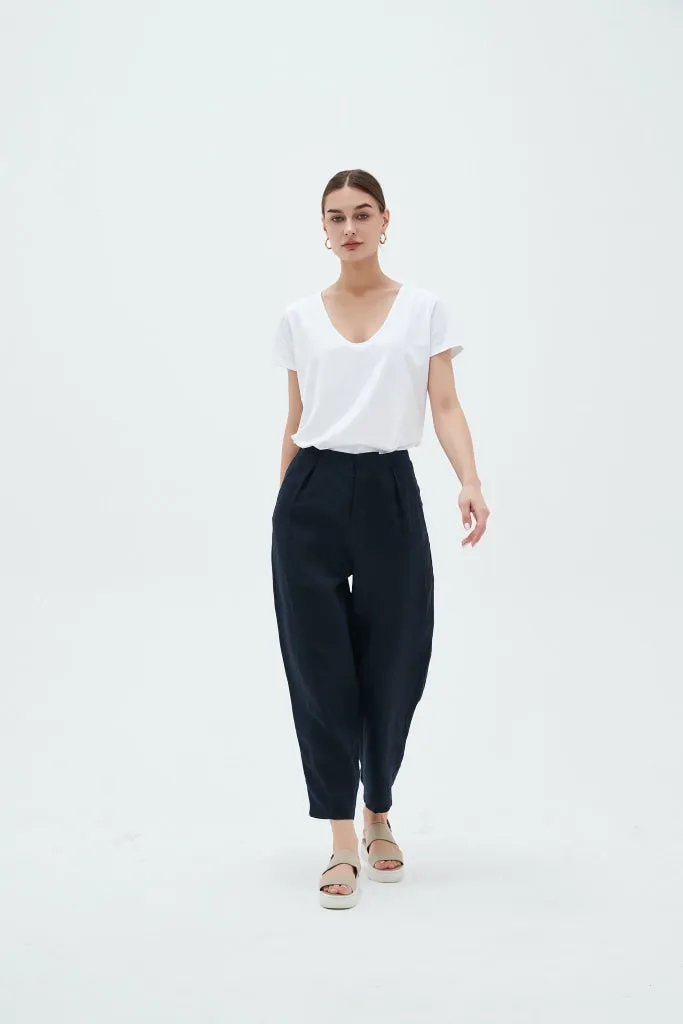 Tirelli - Classic Linen Pant - Navy