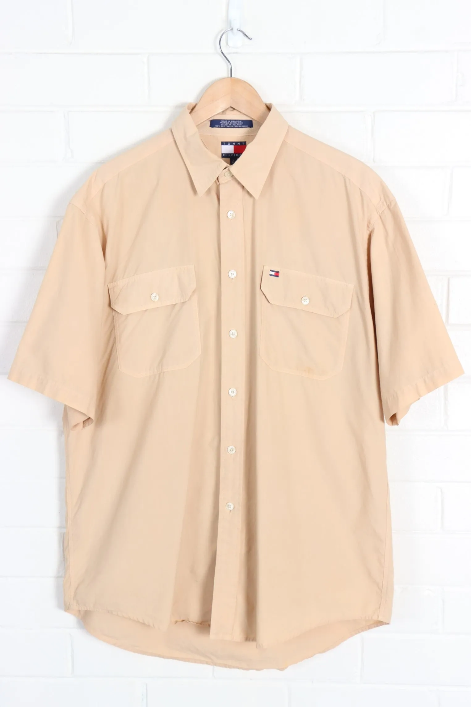 TOMMY HILFIGER Short Sleeve Button Up Shirt (XL)