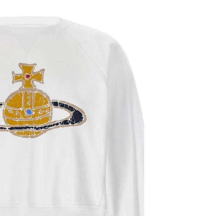 Vivienne Westwood  |Crew Neck Long Sleeves Cotton Logo Hoodies & Sweatshirts