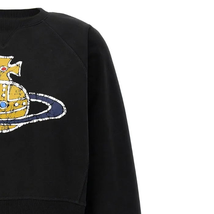 Vivienne Westwood  |Crew Neck Long Sleeves Cotton Logo Hoodies & Sweatshirts