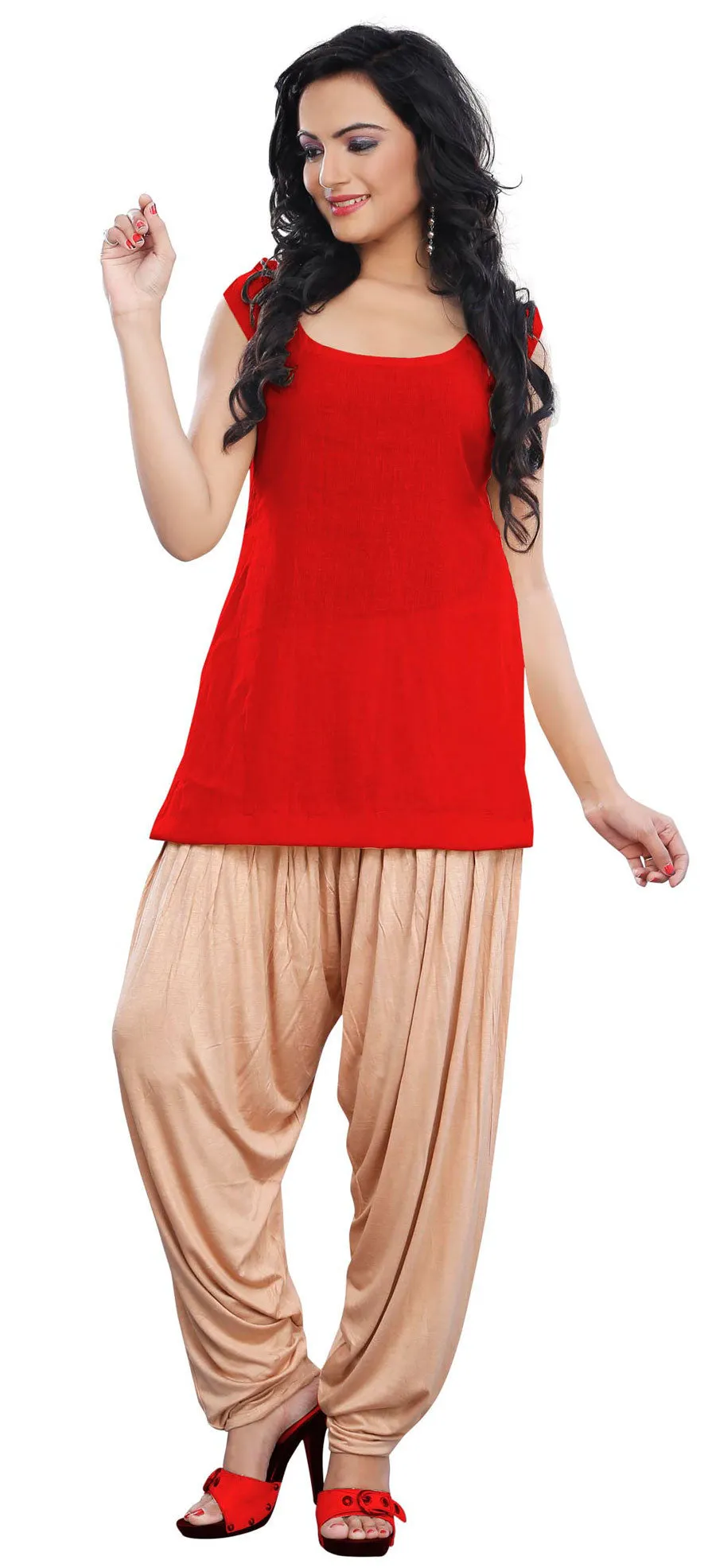 Womens Baggy Pants Harem Patiala Bollywood Fashion India (Sand)