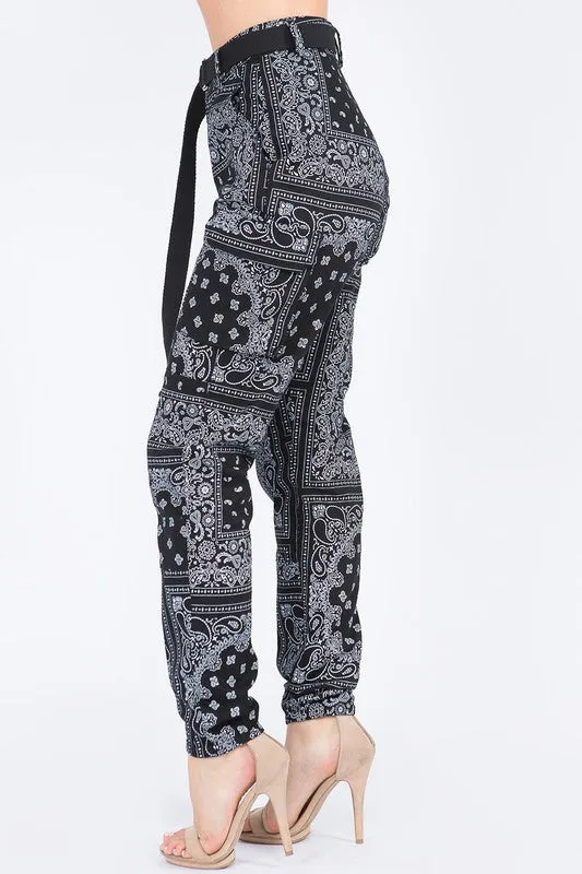 Women's Bandana Print Jogger Pants