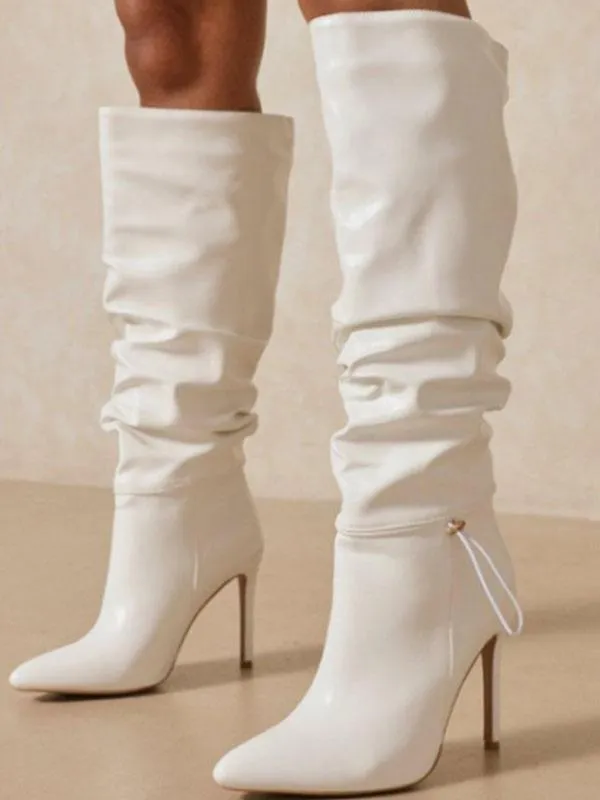 Women's Slouch Knee High Stiletto Heel Boots