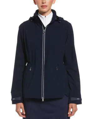 Womens Wind and Water Resistant Golf Jacket with Packable Hood