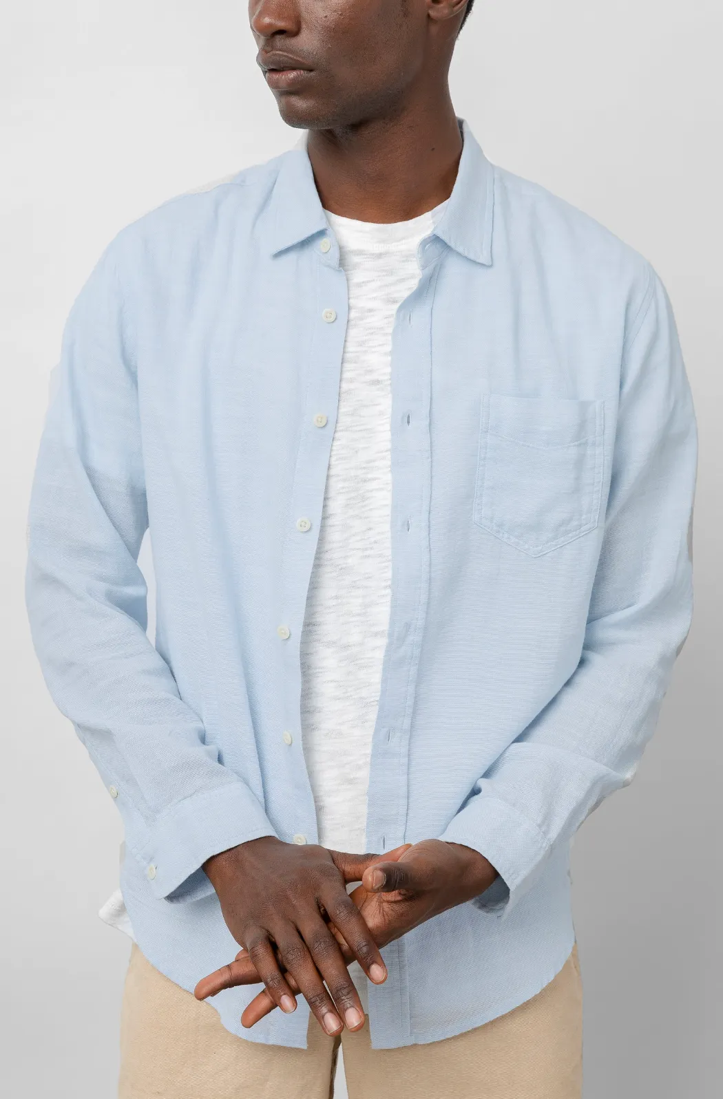 WYATT COTTON SLUB LONG SLEEVE SHIRT