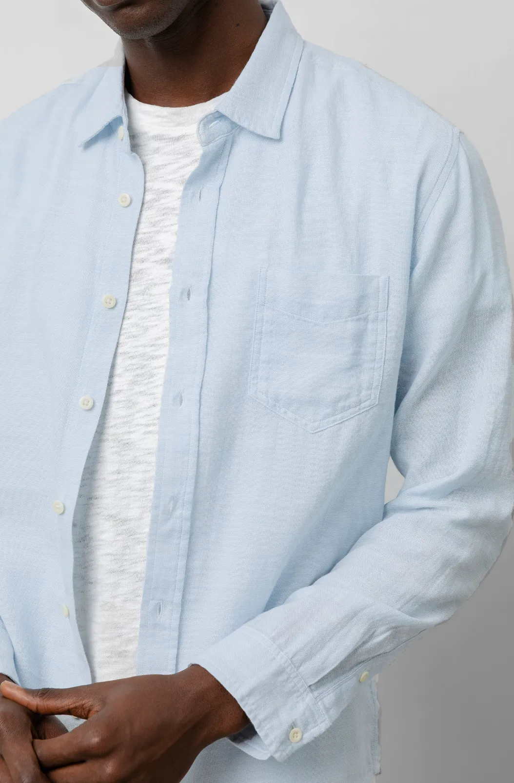 WYATT COTTON SLUB LONG SLEEVE SHIRT