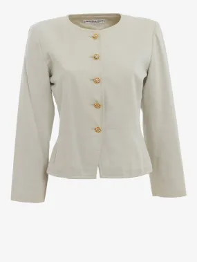 Yves Saint Laurent Blazer With Jeweled Buttons - 80s