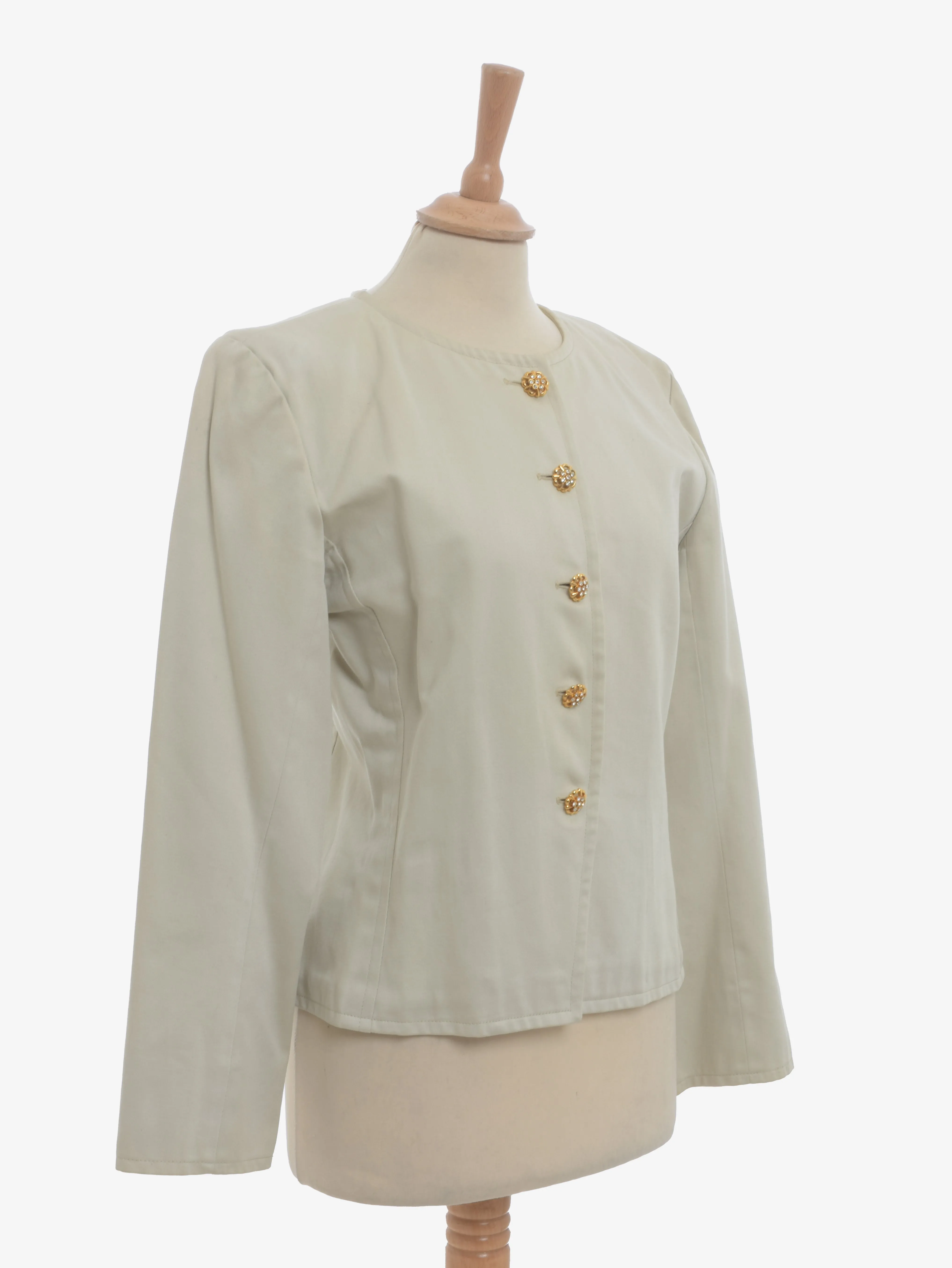 Yves Saint Laurent Blazer With Jeweled Buttons - 80s