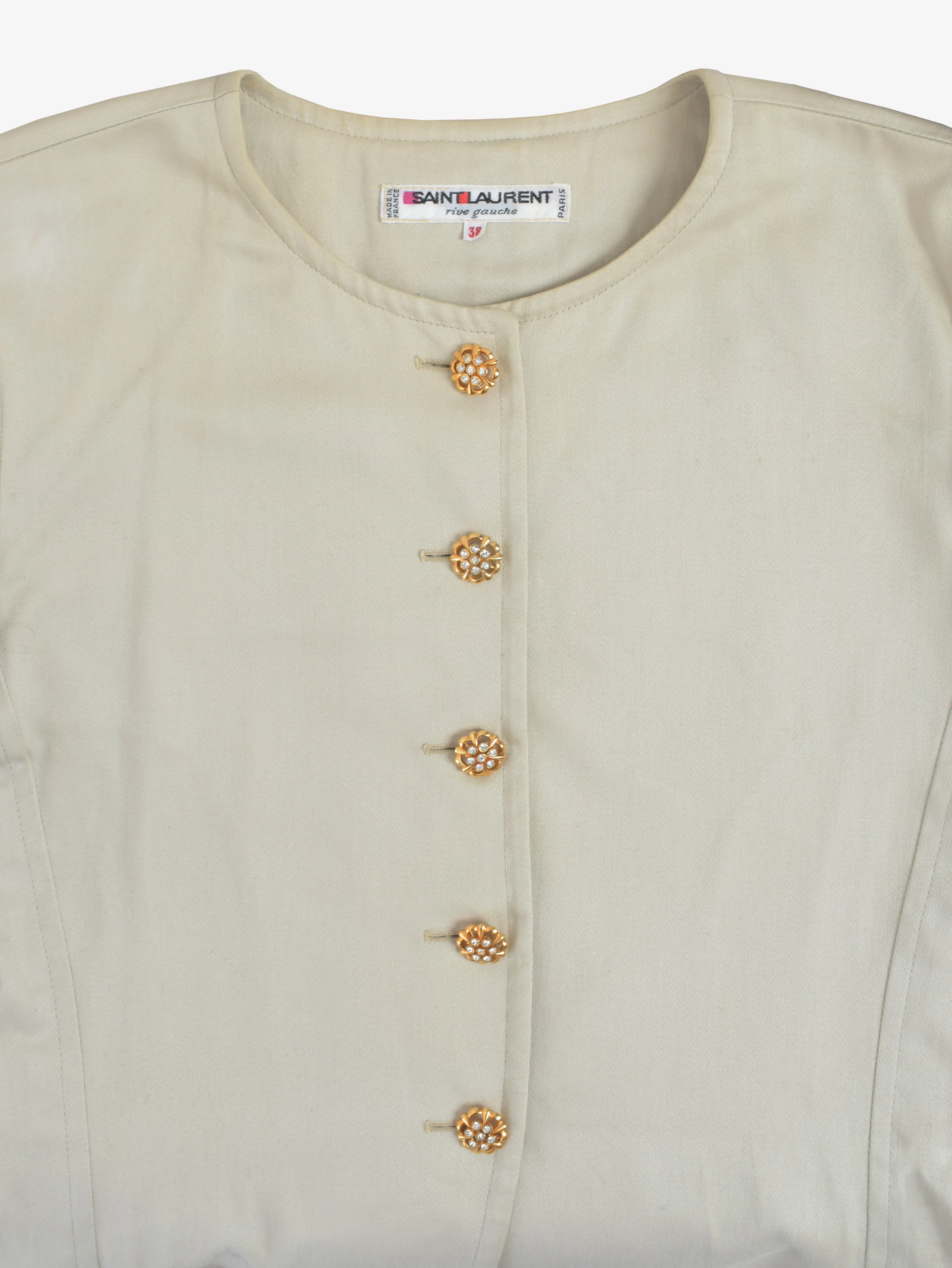 Yves Saint Laurent Blazer With Jeweled Buttons - 80s