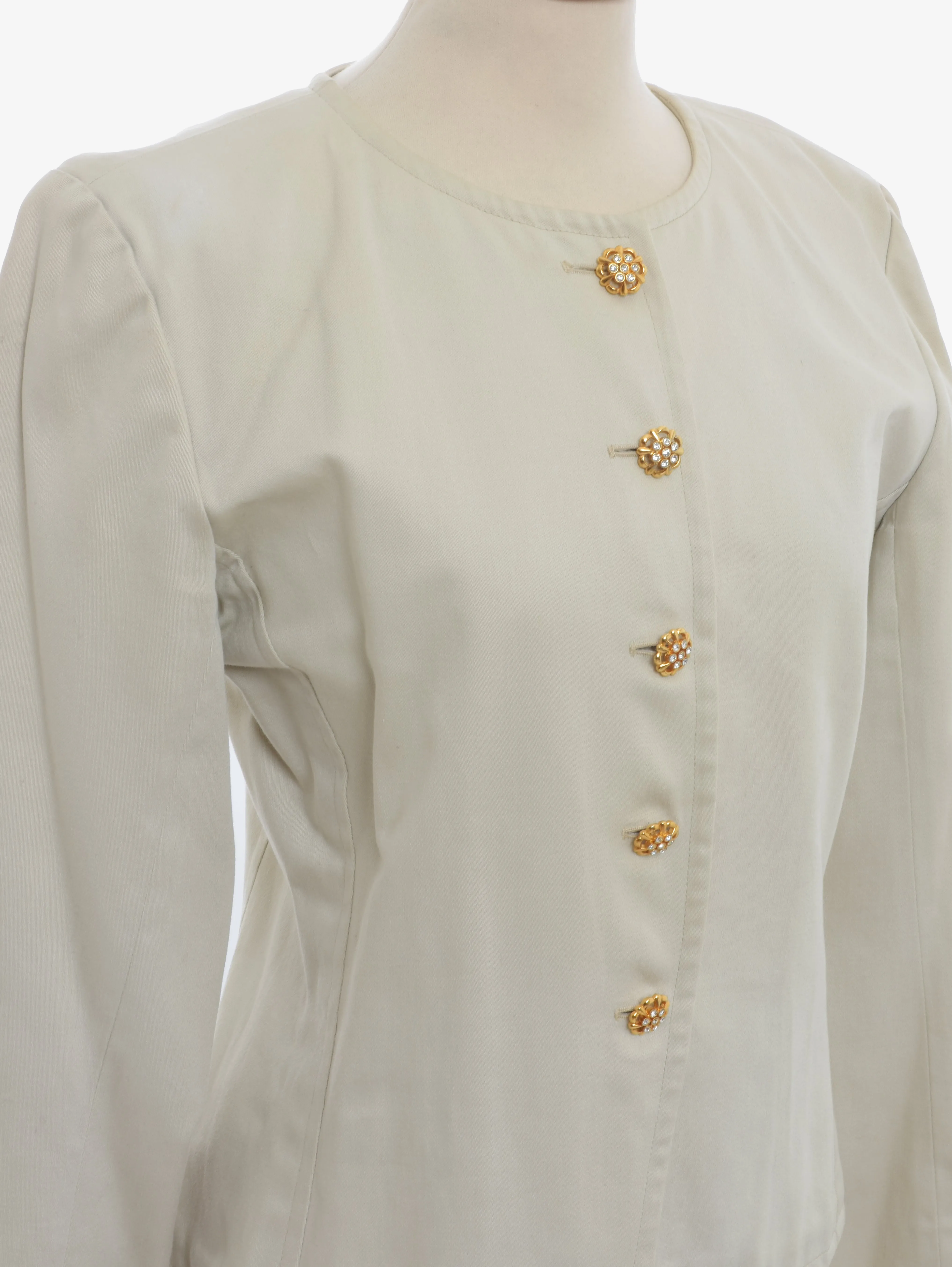 Yves Saint Laurent Blazer With Jeweled Buttons - 80s