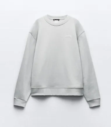 ZARA  |Long Sleeves Plain Cotton Hoodies & Sweatshirts