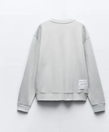 ZARA  |Long Sleeves Plain Cotton Hoodies & Sweatshirts