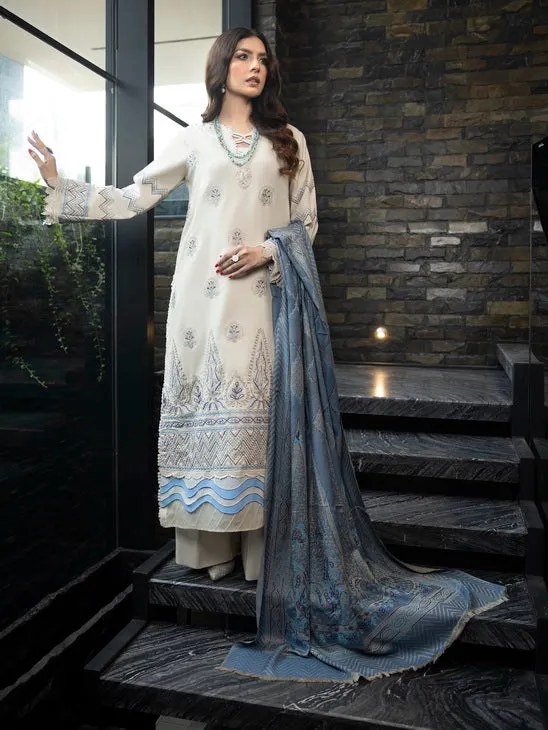 ZIMAL by Humdum Unstitched Embroidered Wool 3Pc Suit ZM-02