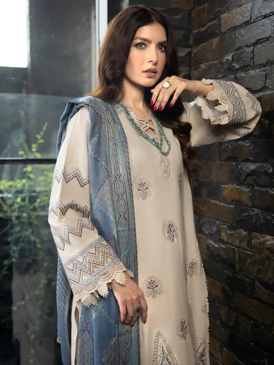 ZIMAL by Humdum Unstitched Embroidered Wool 3Pc Suit ZM-02