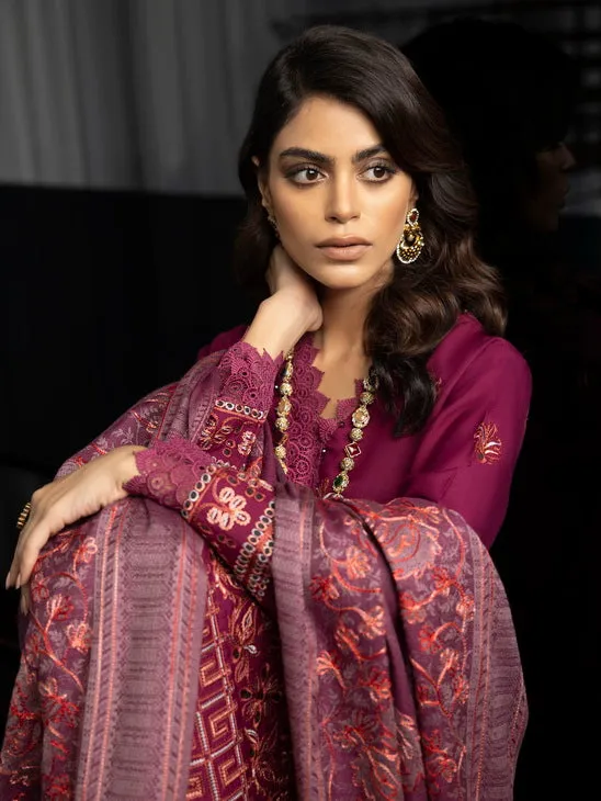 ZIMAL by Humdum Unstitched Embroidered Wool 3Pc Suit ZM-05